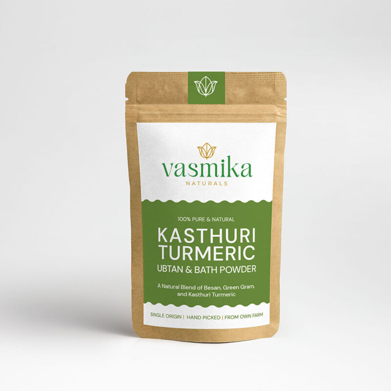 kasthuri turmeric green gram besan body ubtan bath powder vasmika naturals